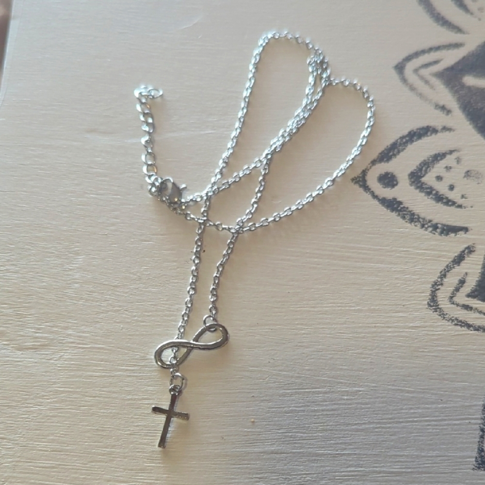 Silver Infinity Cross Necklace